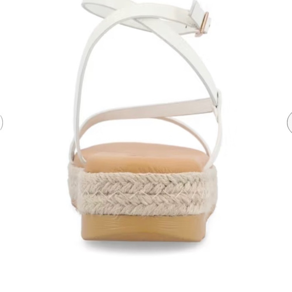 Women’s Strappy Ankle-Wrap Sandals in Cream - Picture 4 of 11